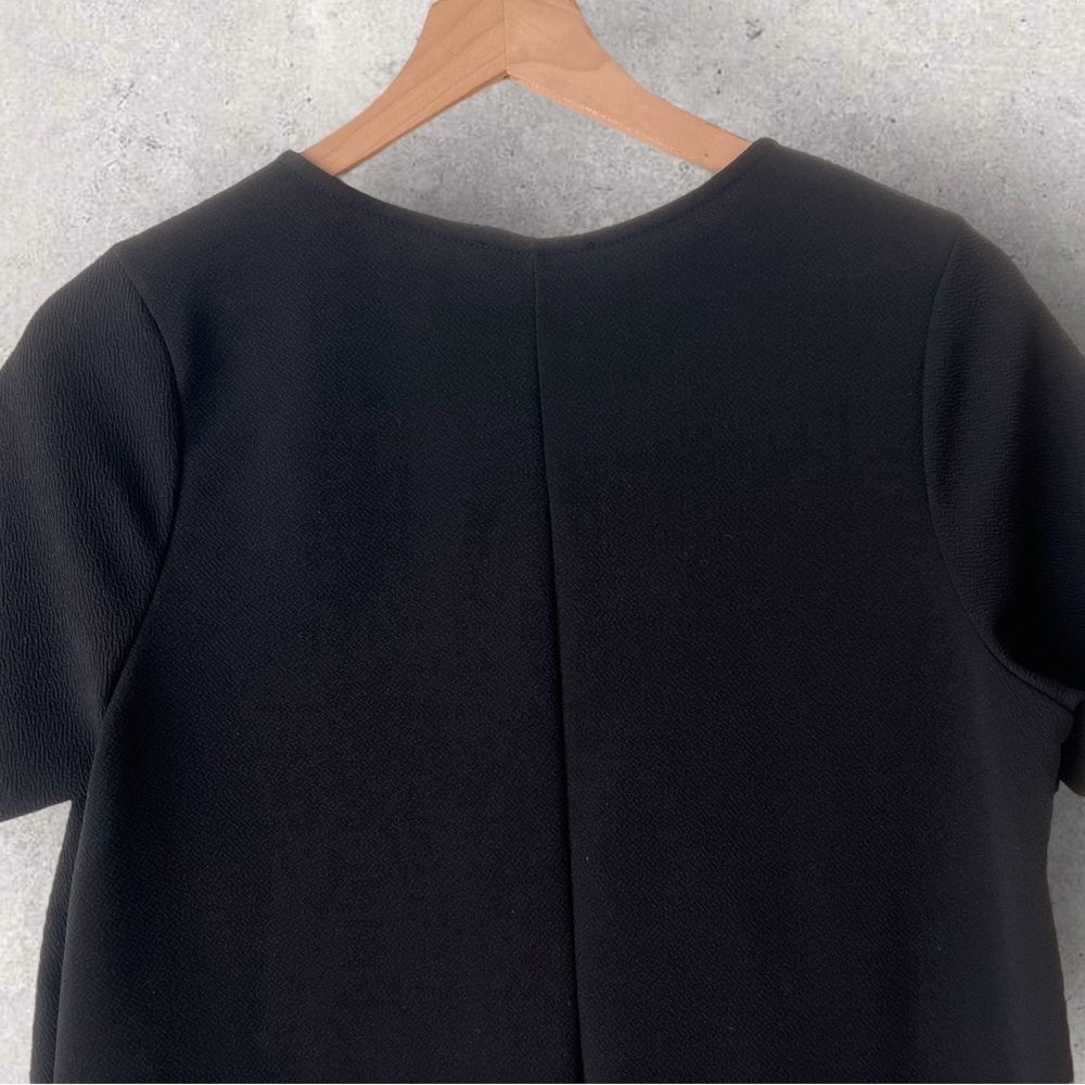 Zara Basic Collection Black Rubberized Embroidery Floral Mini Dress Size M - Picture 8 of 9